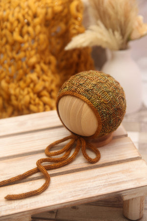 Knit Newborn Bonnet- Autumn Eire- MADE TO ORDER