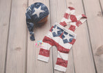 Newborn Patriot Suspenders and/or sleepy cap- MADE TO ORDER