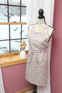 Kitchen Apron- Purple Flower Patch- NON-PROP- MADE TO ORDER