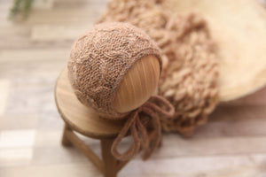 Knit Layer and/or Newborn Boy Bonnet- Camel Maverick- Ready to Ship