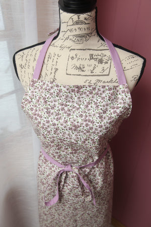 Kitchen Apron- Purple Flower Patch- NON-PROP- MADE TO ORDER