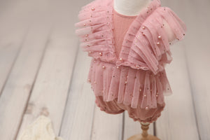 Kinsley Newborn or Sitter (6-12 OR 12-18 Month)- GLAMOUR and Glitter Outfit- PINK- MADE TO ORDER
