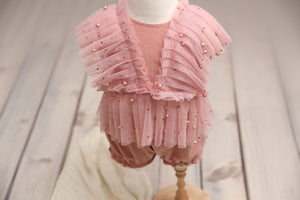 Kinsley Newborn or Sitter (6-12 OR 12-18 Month)- GLAMOUR and Glitter Outfit- PINK- MADE TO ORDER