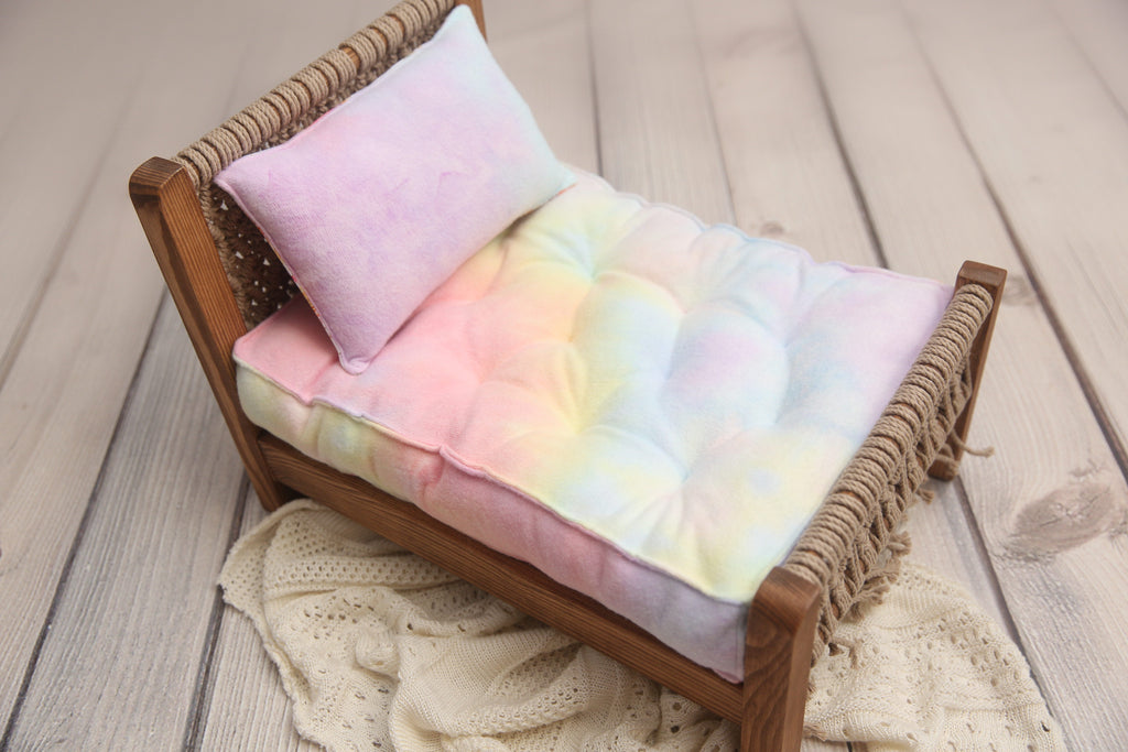 REVERSIBLE 2 Color Pastel Rainbow Moons- NB Mattress- MADE TO ORDER