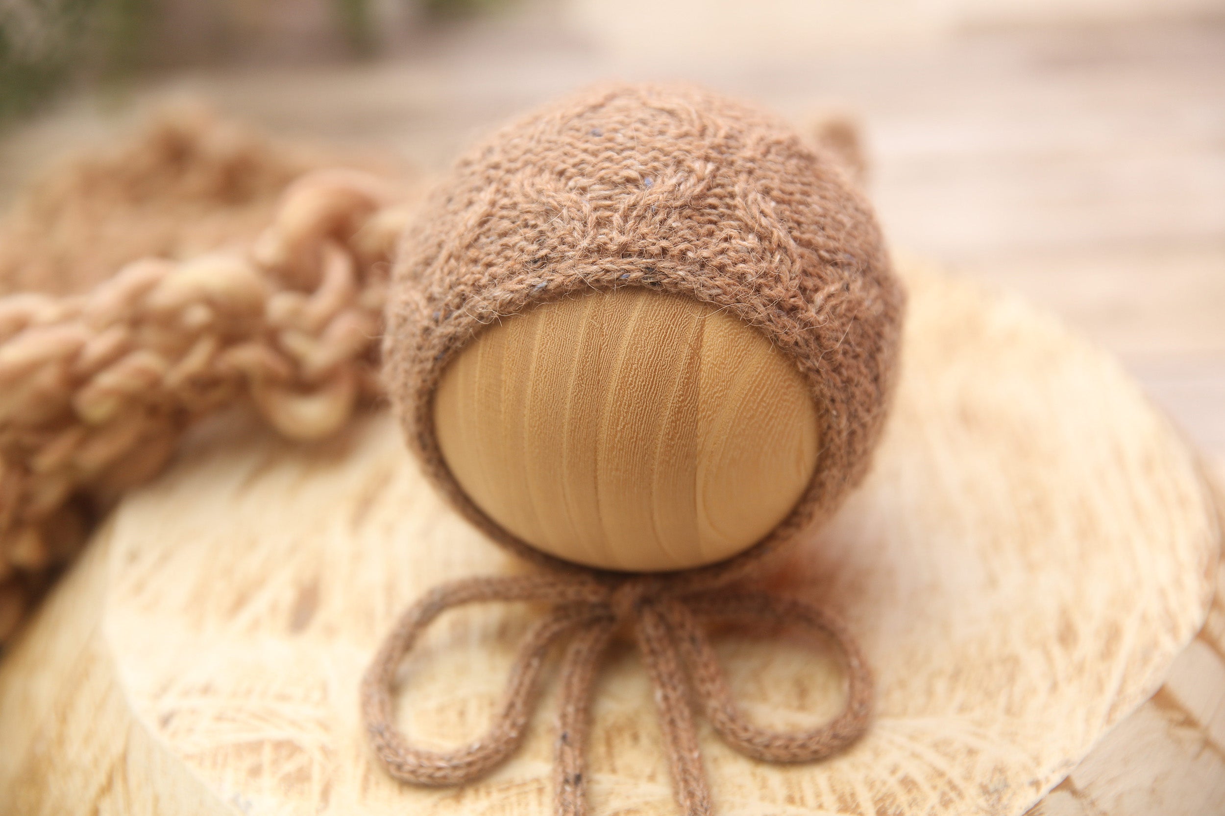 Knit Layer and/or Newborn Boy Bonnet- Camel Maverick- Ready to Ship