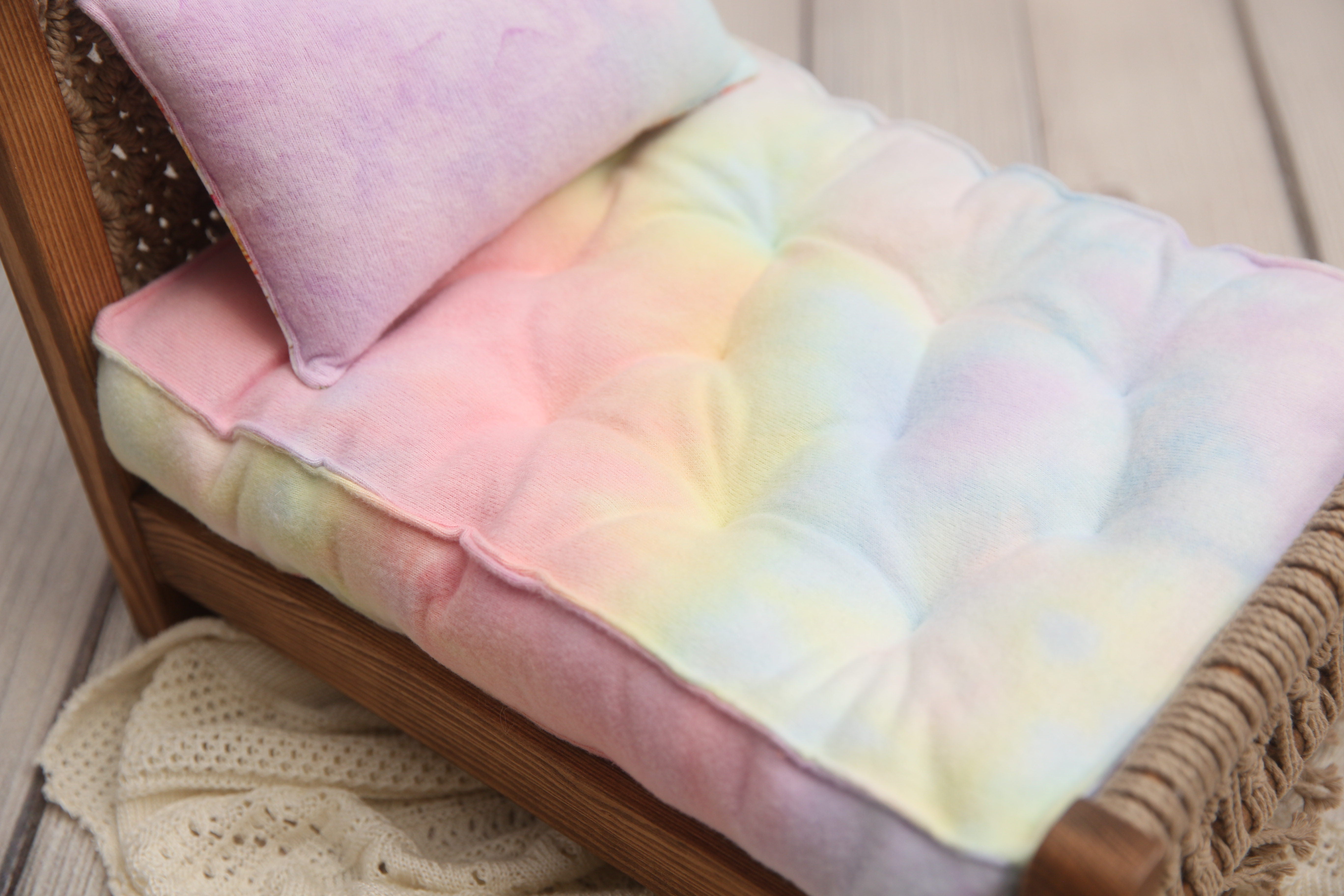 REVERSIBLE 2 Color Pastel Rainbow Moons- NB Mattress- MADE TO ORDER