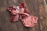 READY TO SHIP- Kelly Newborn Girl Set- Valentine's Flowers