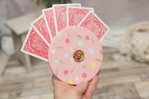 Playing Card Holder; Card Holder; Made to Order; Pink Tulips; NON-PROP