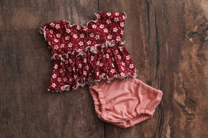 READY TO SHIP- Kelly Newborn Girl Set- Valentine's Flowers