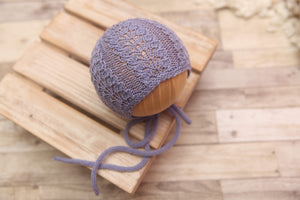 Knit Newborn Bonnet- Lavender Rachel- MADE TO ORDER