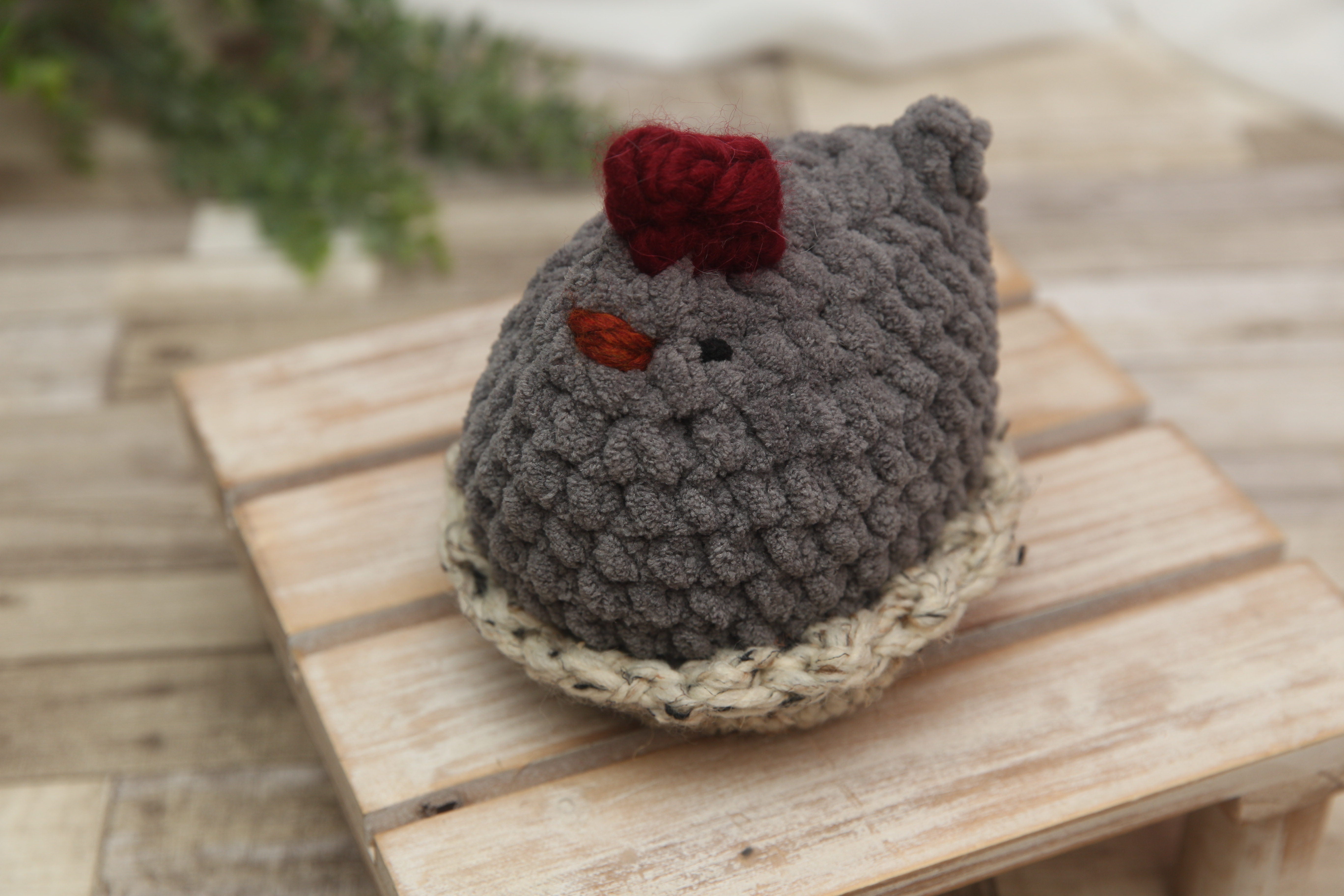 NON-PROP Mabel the Chicken; Solid Grey; Ready to Ship