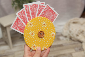 Playing Card Holder; Card Holder; Made to Order; Smiley Sunflowers; NON-PROP