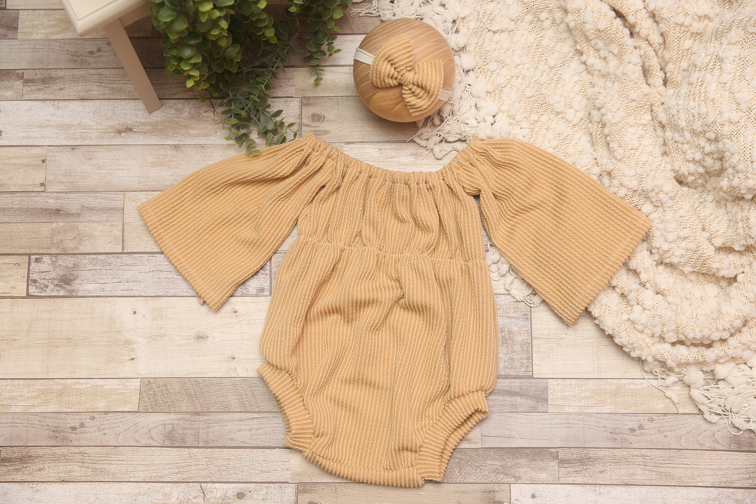 Bellami Romper; 9-12 Month; Curry Ripples; Cakesmash- READY TO SHIP