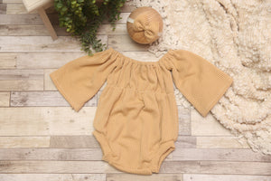 Bellami Romper; 9/12 Month; Curry Ripples; Cakesmash- READY TO SHIP