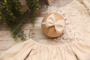 Bellami Romper; 0-3 month- 18/24 Month; Ivory Ripples; Cakesmash- MADE TO ORDER