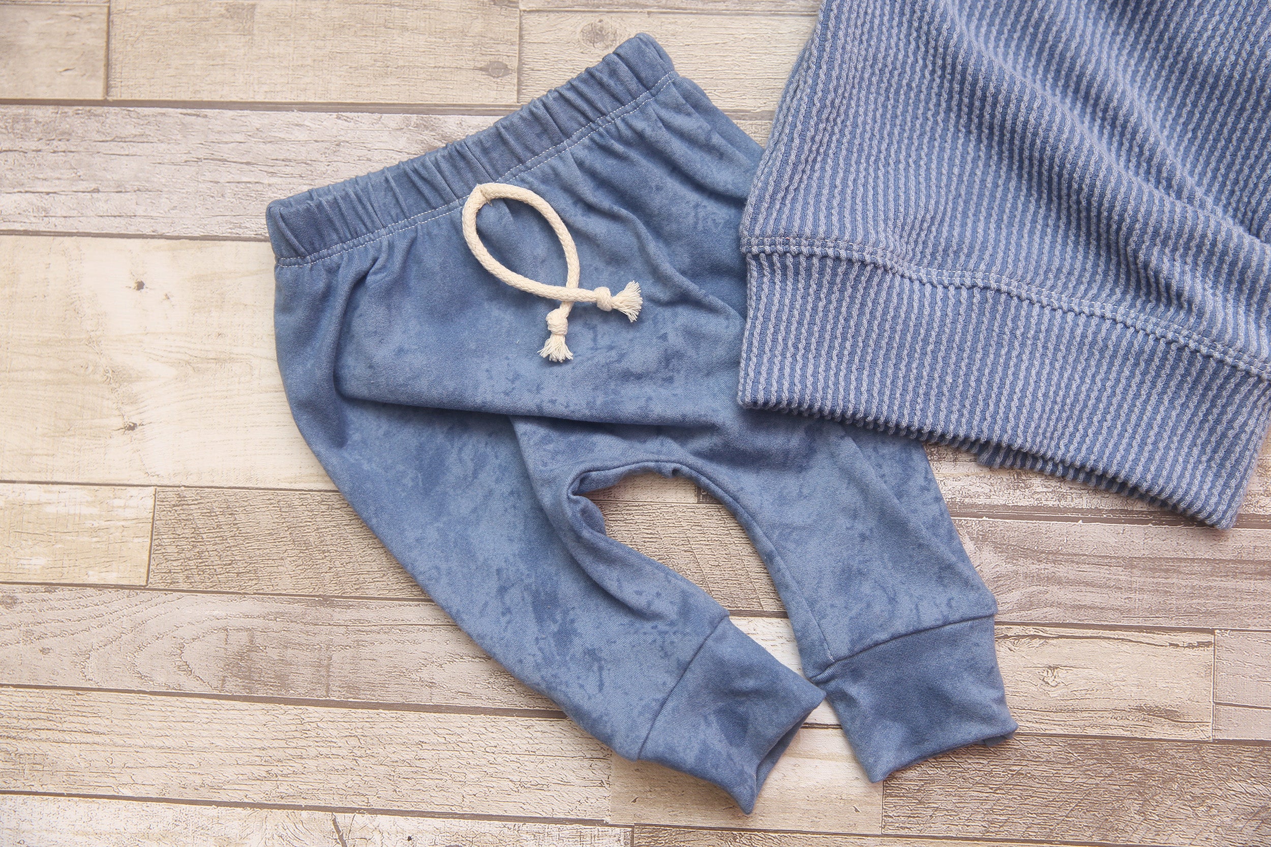 Newborn or Sitter Boy Bradley Tank & Pants- Blue Ripples- MADE TO ORDER