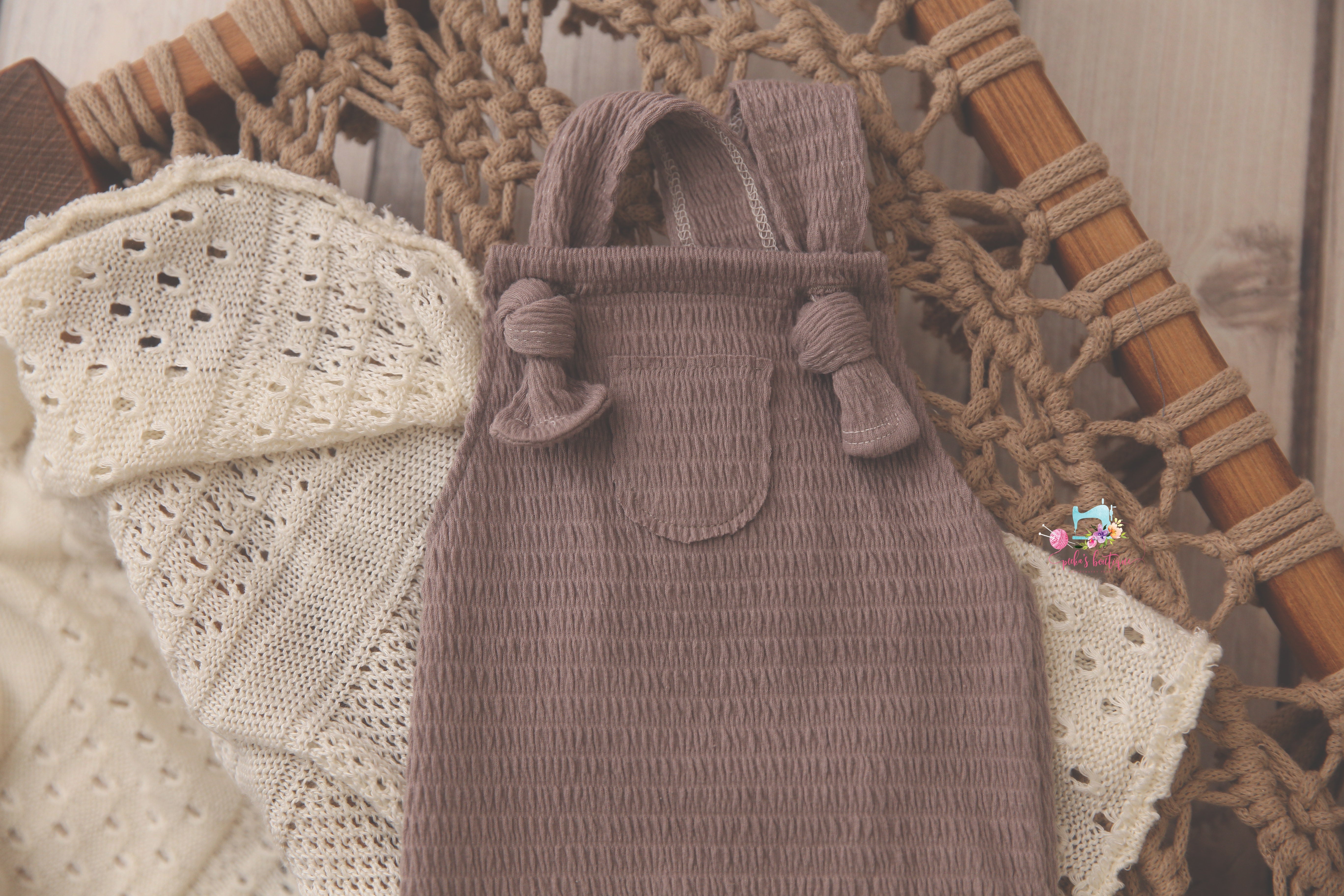 Newborn Smocked Graham Boy Rompers- READY TO SHIP