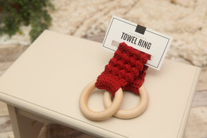 NON-PROP; Towel Rings; Kitchen Decor; Red; Ready to Ship