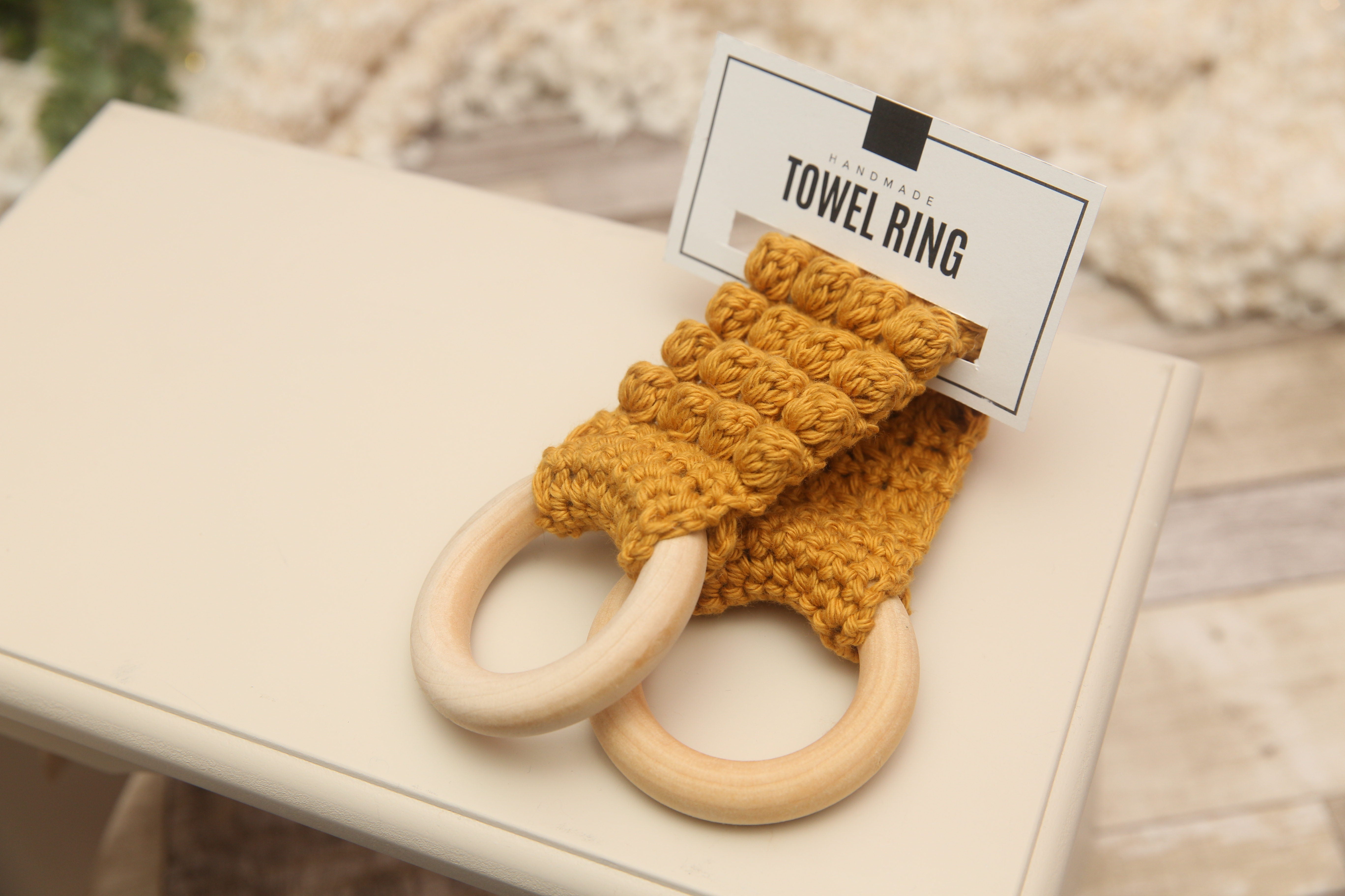 NON-PROP; Towel Rings; Kitchen Decor; Mustard; Ready to Ship