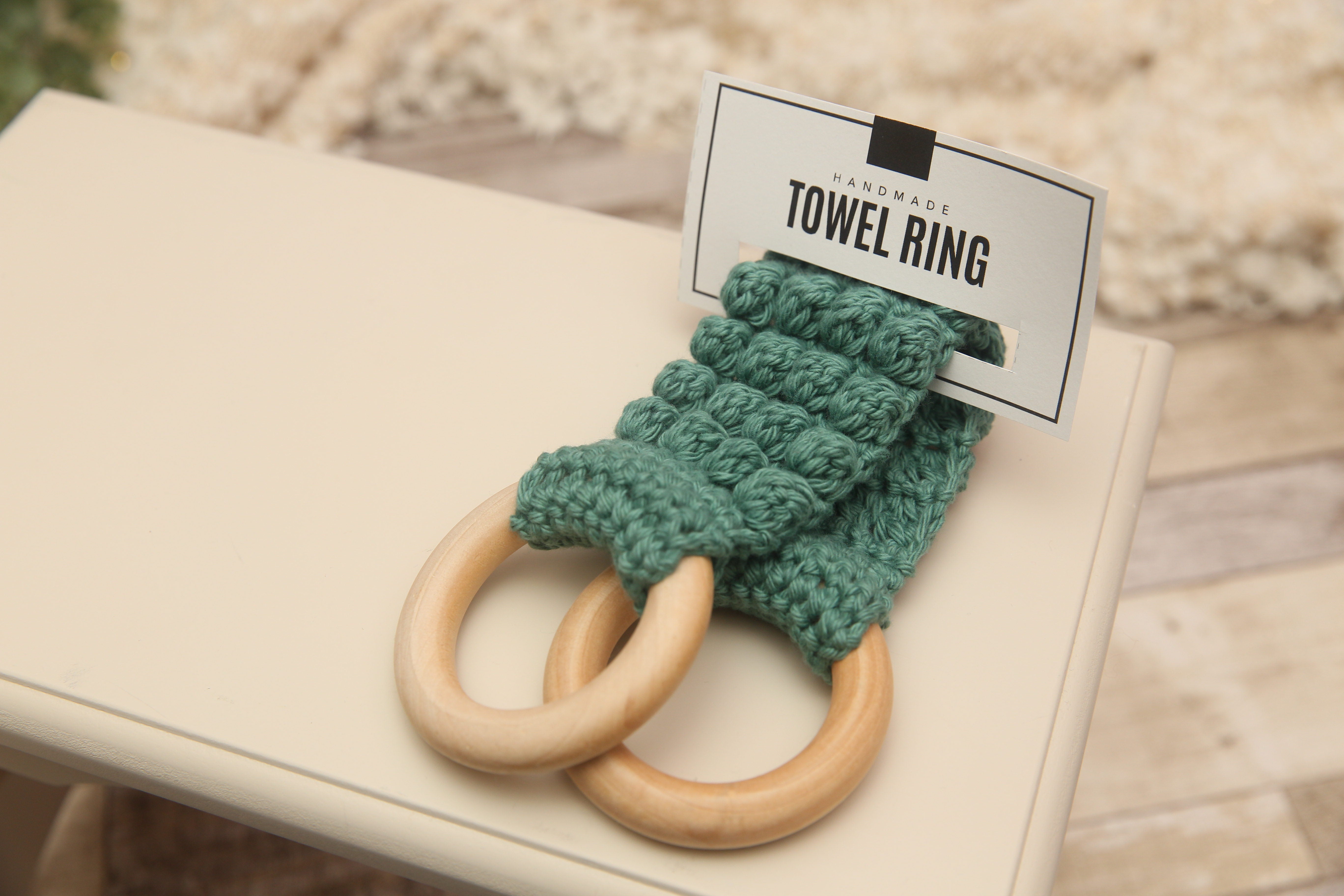 NON-PROP; Towel Rings; Kitchen Decor; Light Teal; Ready to Ship