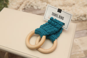 NON-PROP; Towel Rings; Kitchen Decor; Dark Teal; Ready to Ship