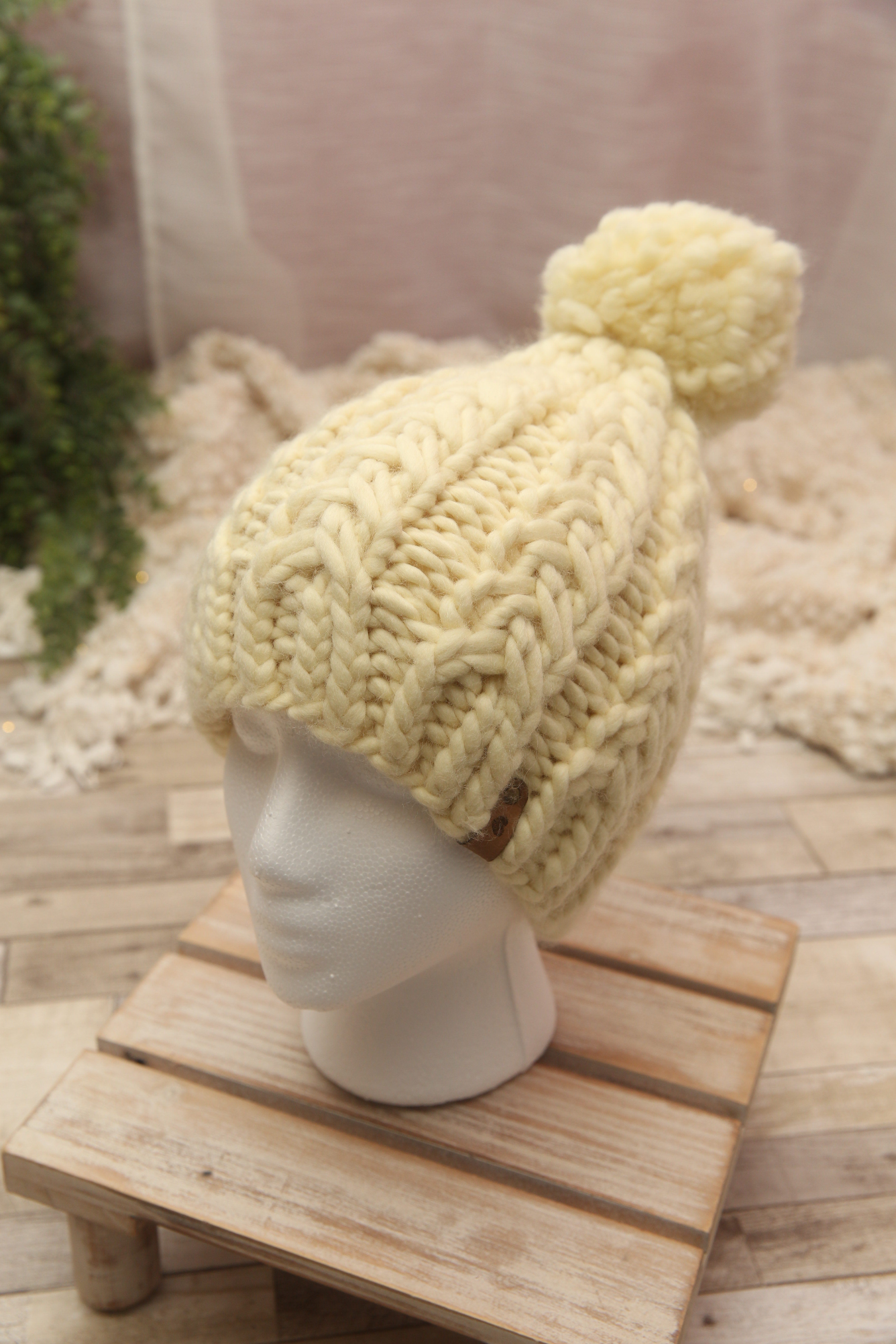 NON-PROP; Ladies winter hat; Soft Yellow; Ready to Ship