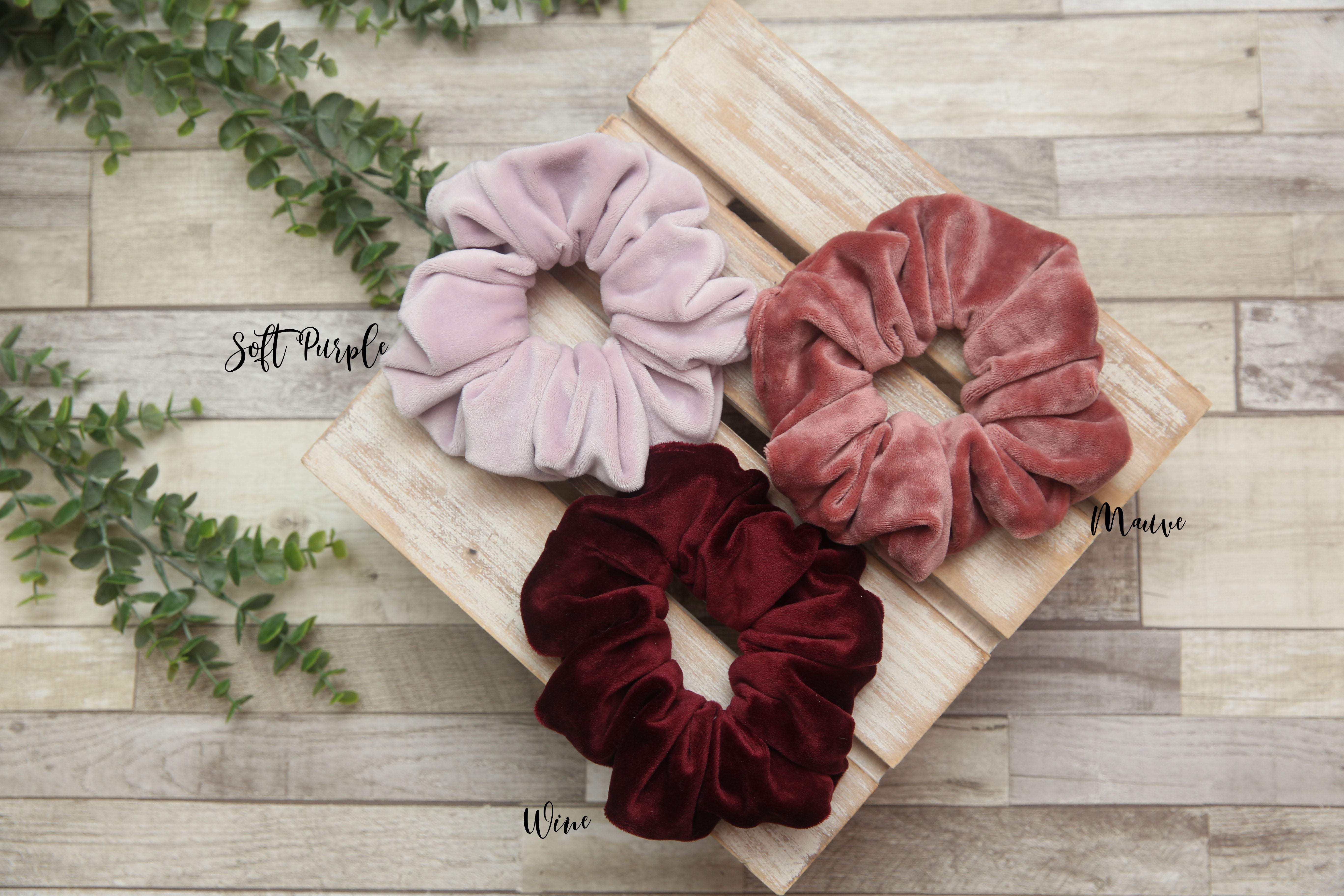 NON-PROP Scrunchie; French Velvet Scrunchie, Hairtie; Three Sizes; Six Colors; MADE TO ORDER