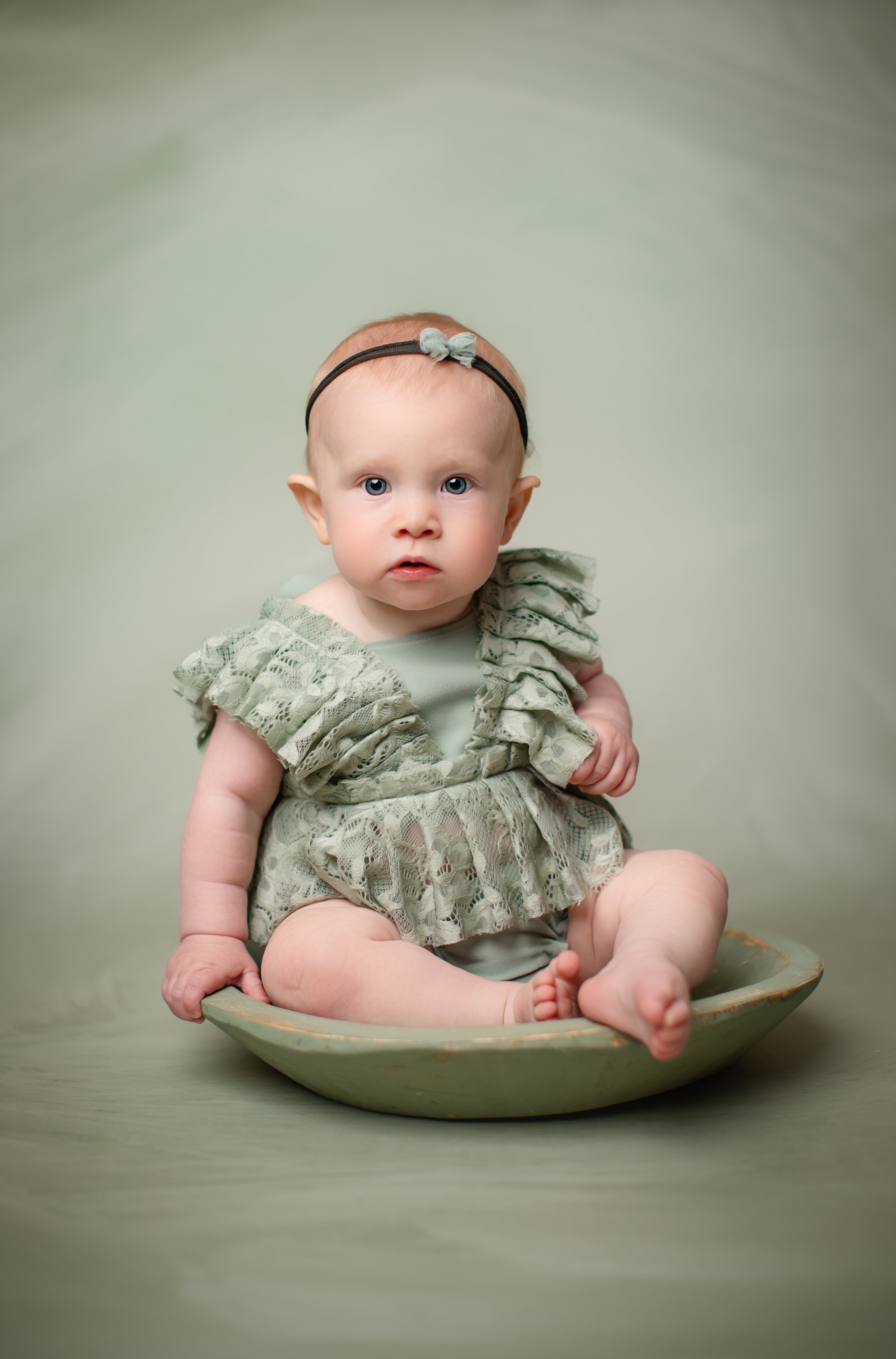 Newborn or Sitter (6-12 OR 12-18 Month)- Lacy Sage Kinsley Outfit- MADE TO ORDER