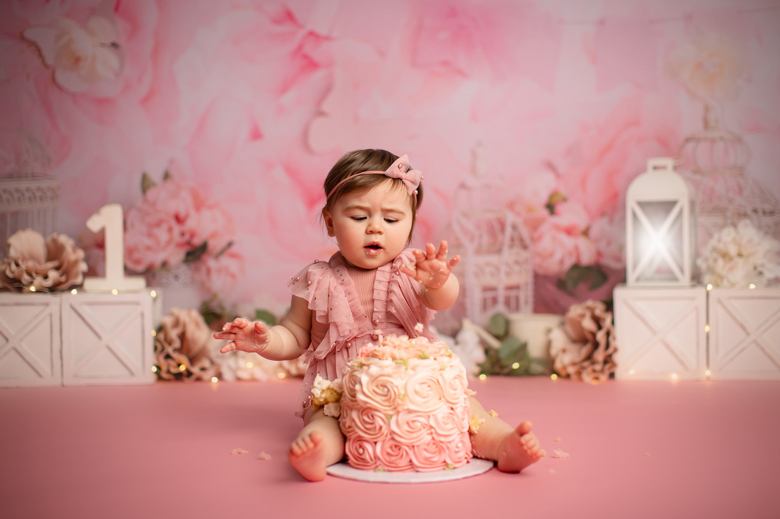 Kinsley Newborn or Sitter (6-12 OR 12-18 Month)- GLAMOUR and Glitter Outfit- PINK- MADE TO ORDER