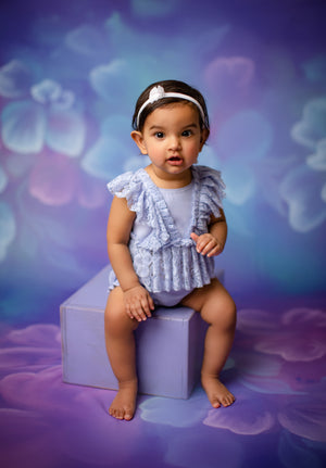 Kinsley Newborn or Sitter (6-12 Month) Periwinkle Outfit- MADE TO ORDER