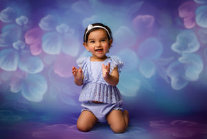 Kinsley Newborn or Sitter (6-12 Month) Periwinkle Outfit- MADE TO ORDER