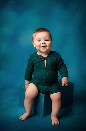 Winter Ryan- Newborn/Sitter Boy Hooded with Legs- Cream Sweater Romper- MADE TO ORDER