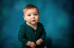 Winter Ryan- Newborn/Sitter Boy Hooded with Legs- Cream Sweater Romper- MADE TO ORDER
