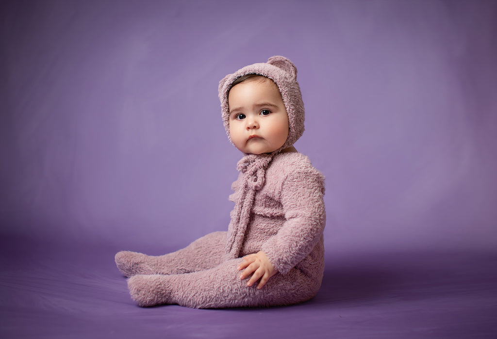 Koen Teddy Bear Footie Jammies- Fluffy Bears- Newborn or Sitter (6-9m)- MADE TO ORDER