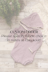 CUSTOM Rylie- Newborn/Sitter Girl Hooded- Made to Order