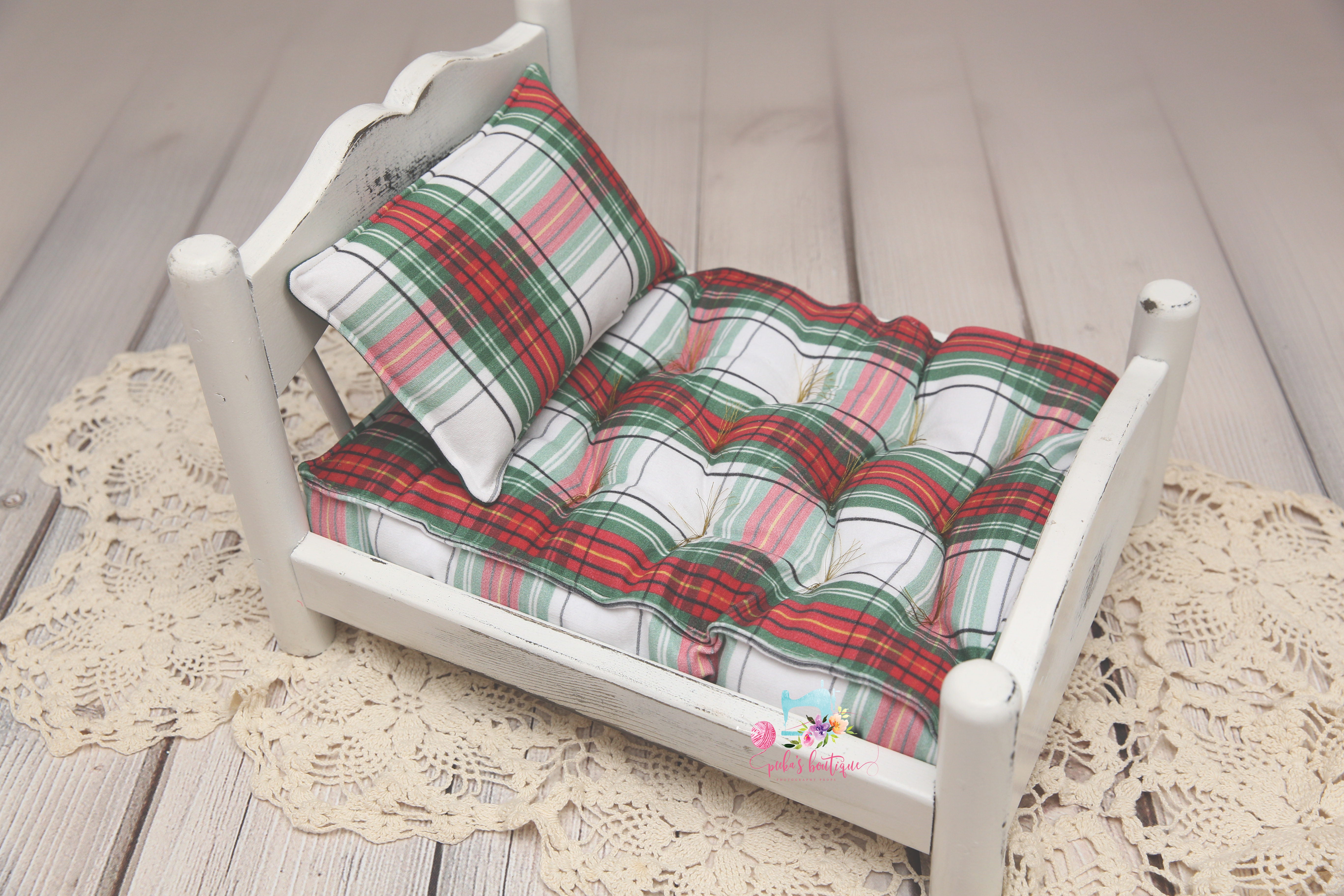MADE TO ORDER- REVERSIBLE 2 Color Christmas Plaid- NB Mattress