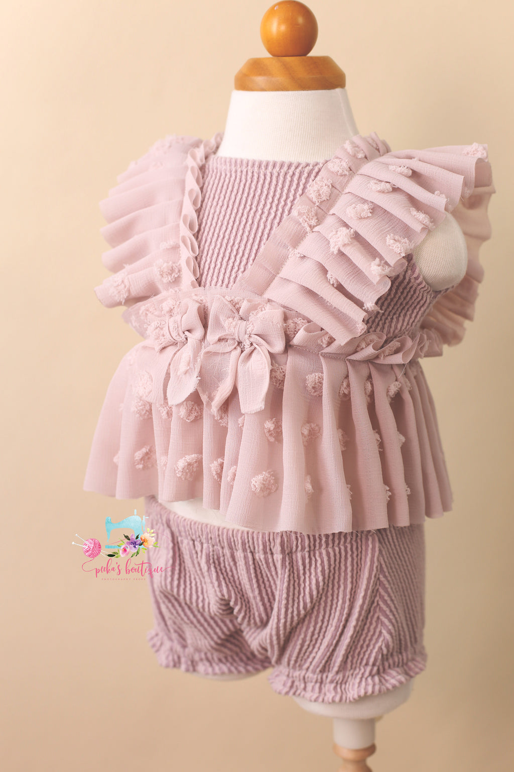 Kinsley Sitter (6-12 Month) Dusty Lilac Outfit- MADE TO ORDER