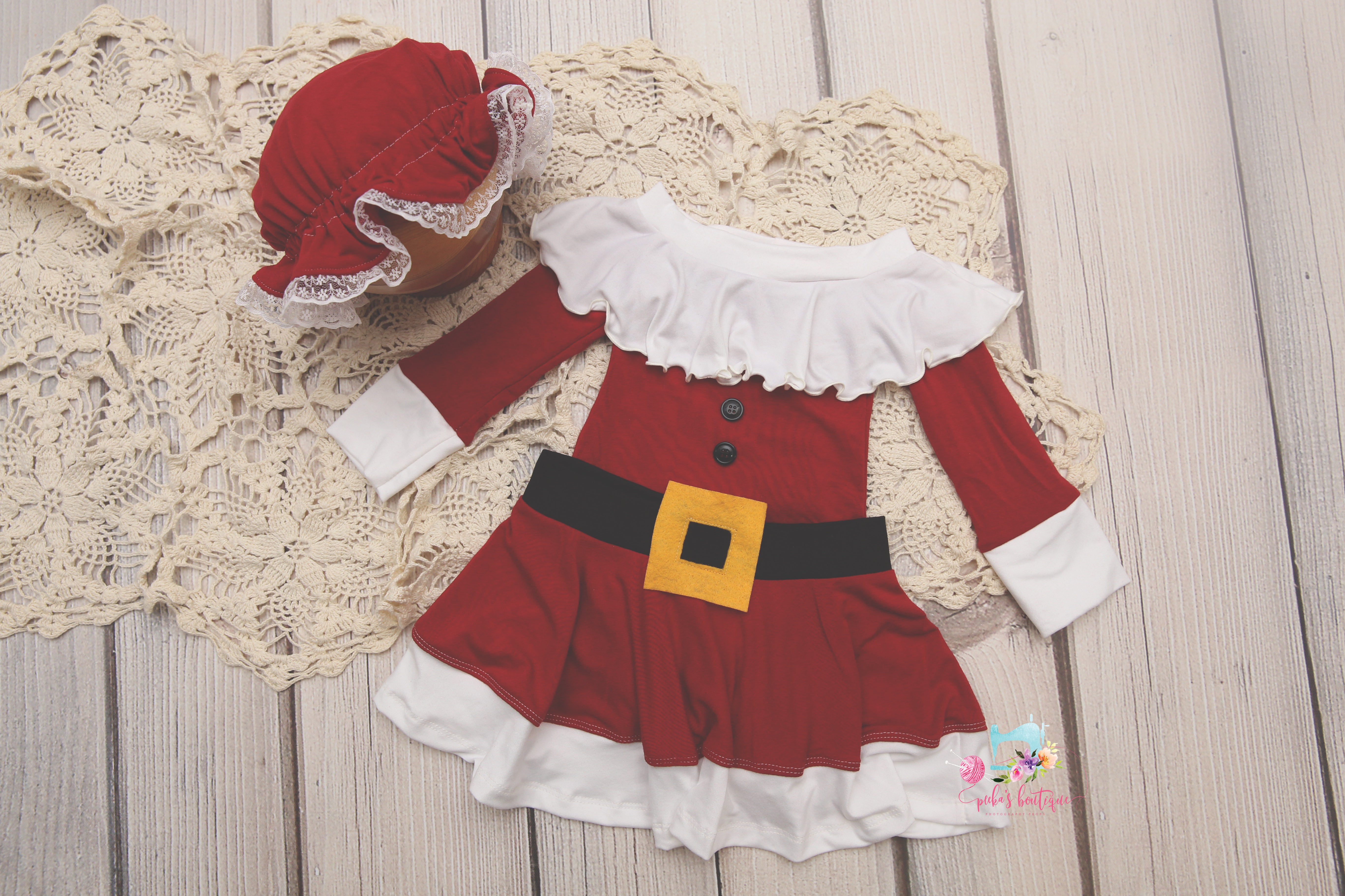 MADE TO ORDER- Christmas Mrs. Claus Suit- NEWBORN