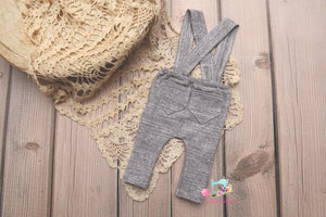 Newborn or Sitter Linen Suspenders- MADE TO ORDER- Stormy Day
