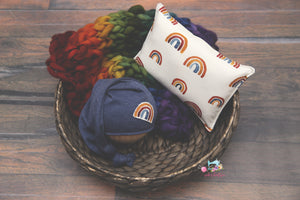 Knit Layer, Mattress, Pillow- Dark Rainbow- MADE TO ORDER