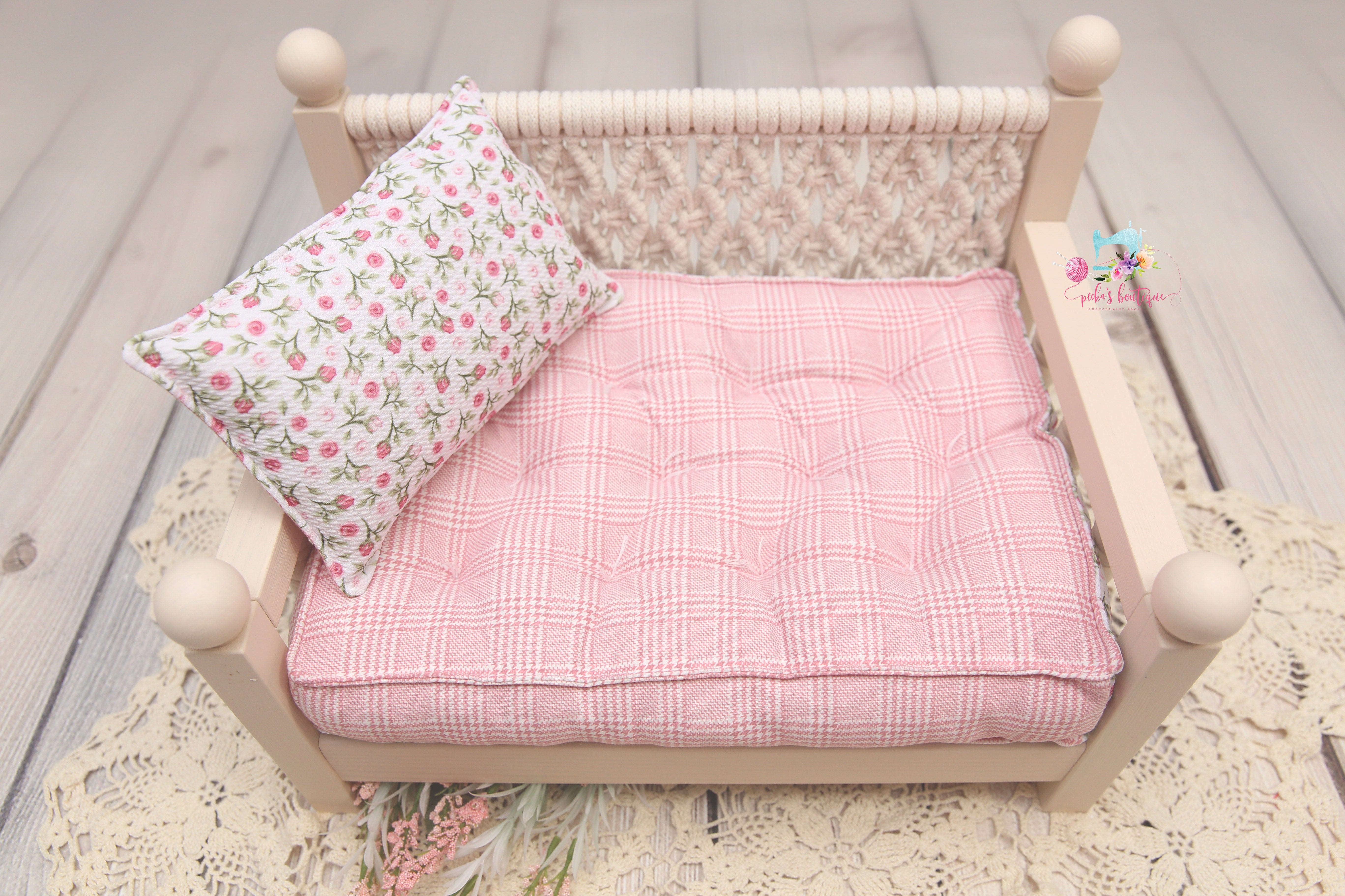 MADE TO ORDER- REVERSIBLE 2 Color Rose Garden and Plaid- NB Mattress
