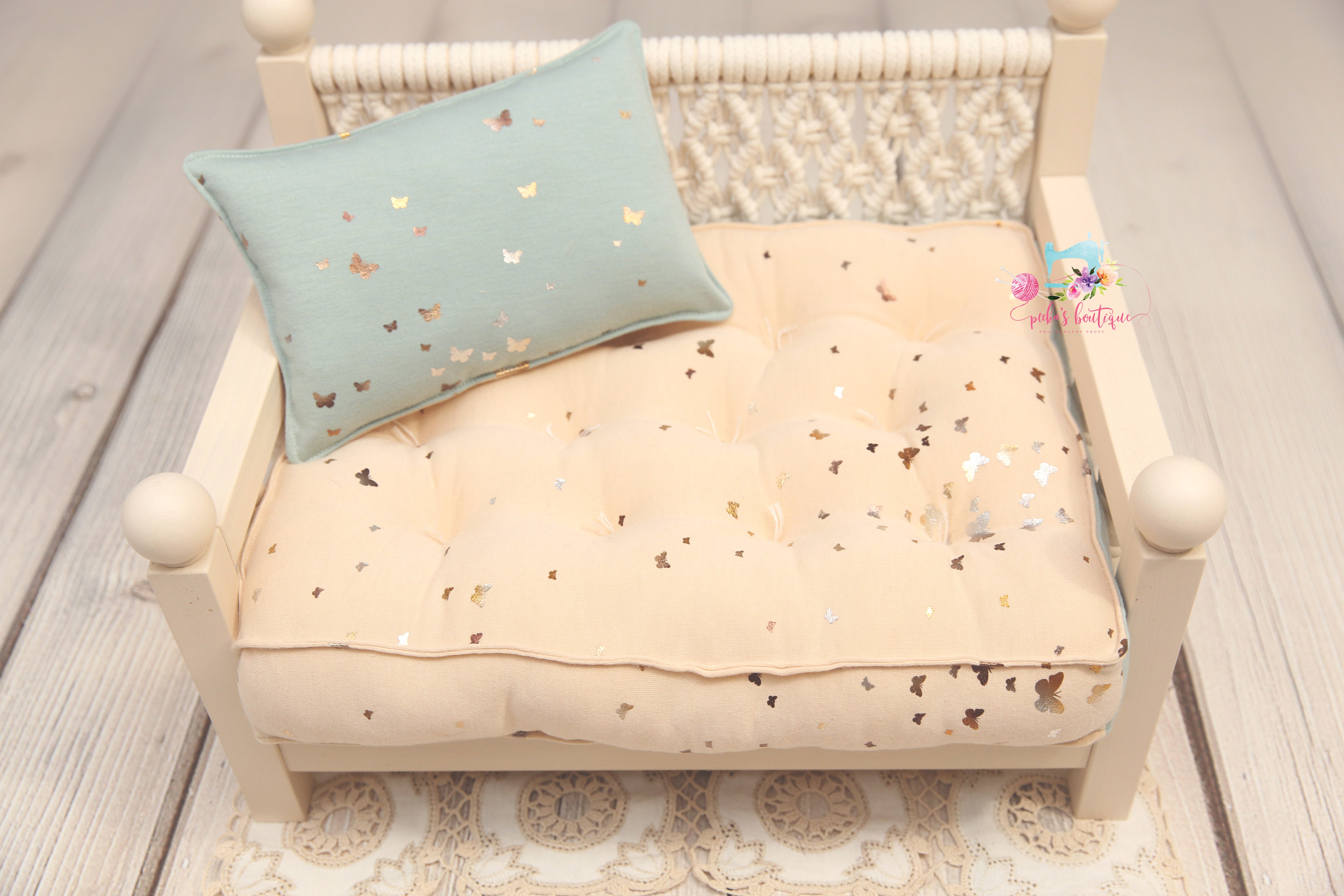 MADE TO ORDER- REVERSIBLE (Size- 11x17) Two Color Gold BUTTERFLY NB Mattress