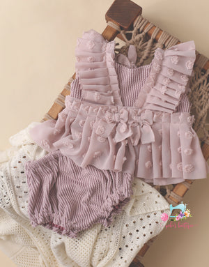 Kinsley Sitter (6-12 Month) Dusty Lilac Outfit- MADE TO ORDER