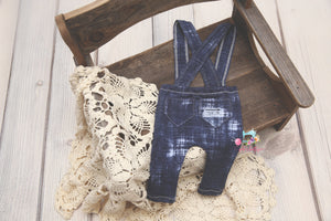 NEW Ripped Greyson Newborn Faux Denim Suspenders- MADE TO ORDER