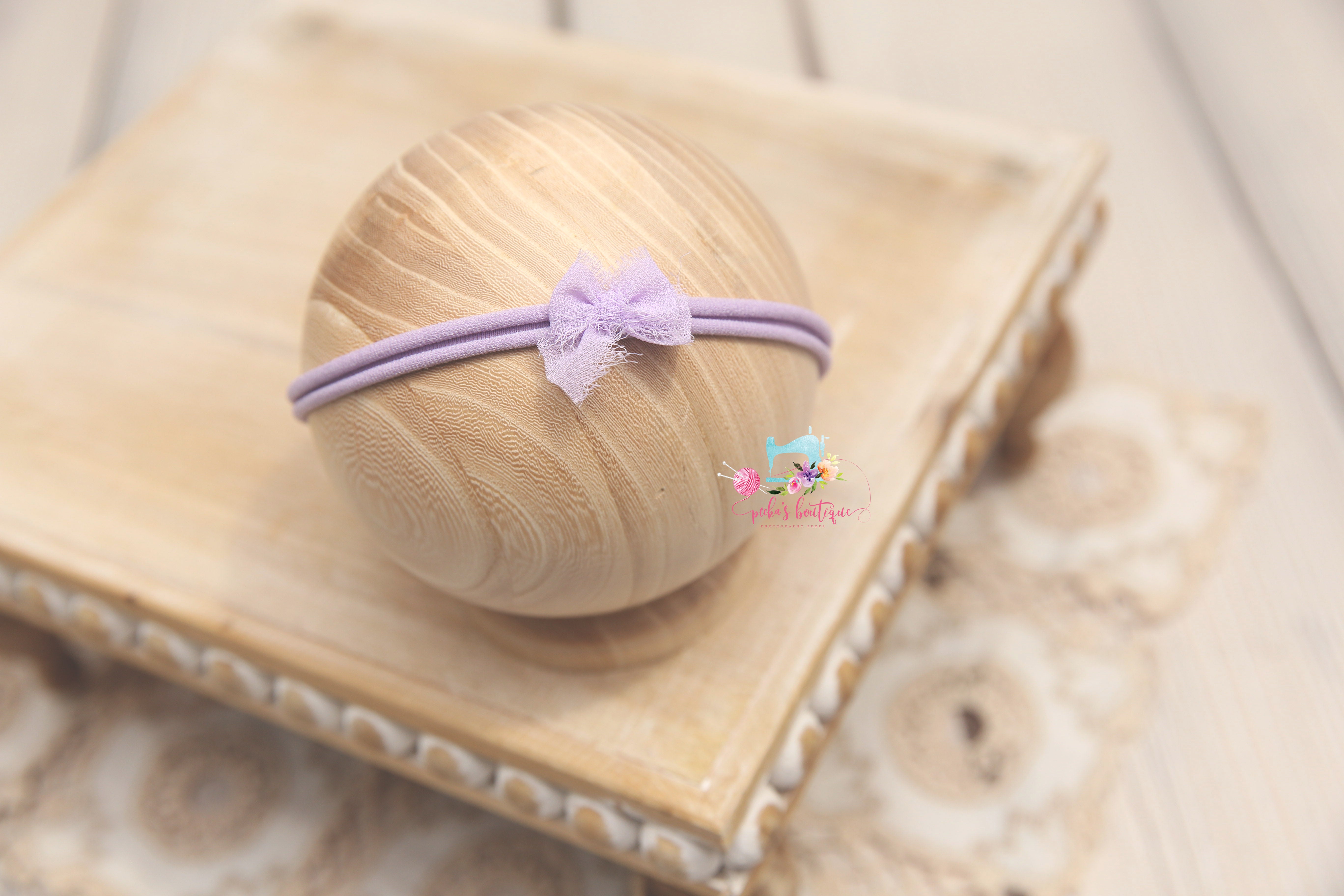 Chiffon Baby Bow Headband- Ready to Ship- Lavender