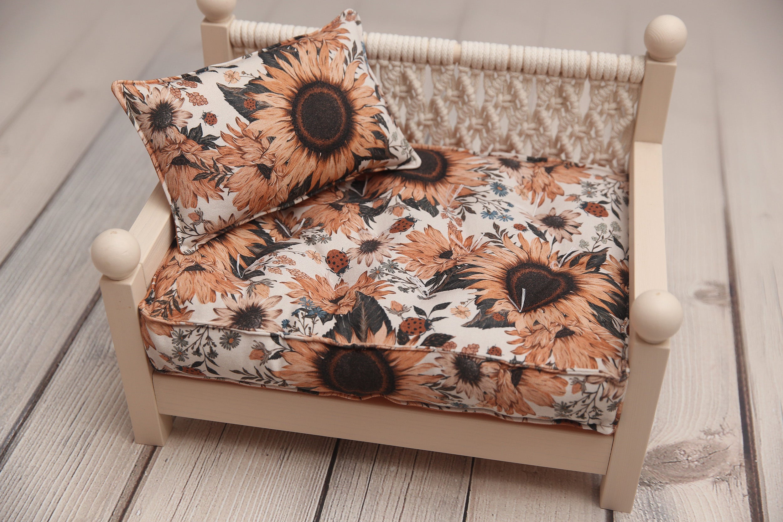 Made to Order REVERSIBLE 2 Color Sunflowers & Beetles- NB Mattress