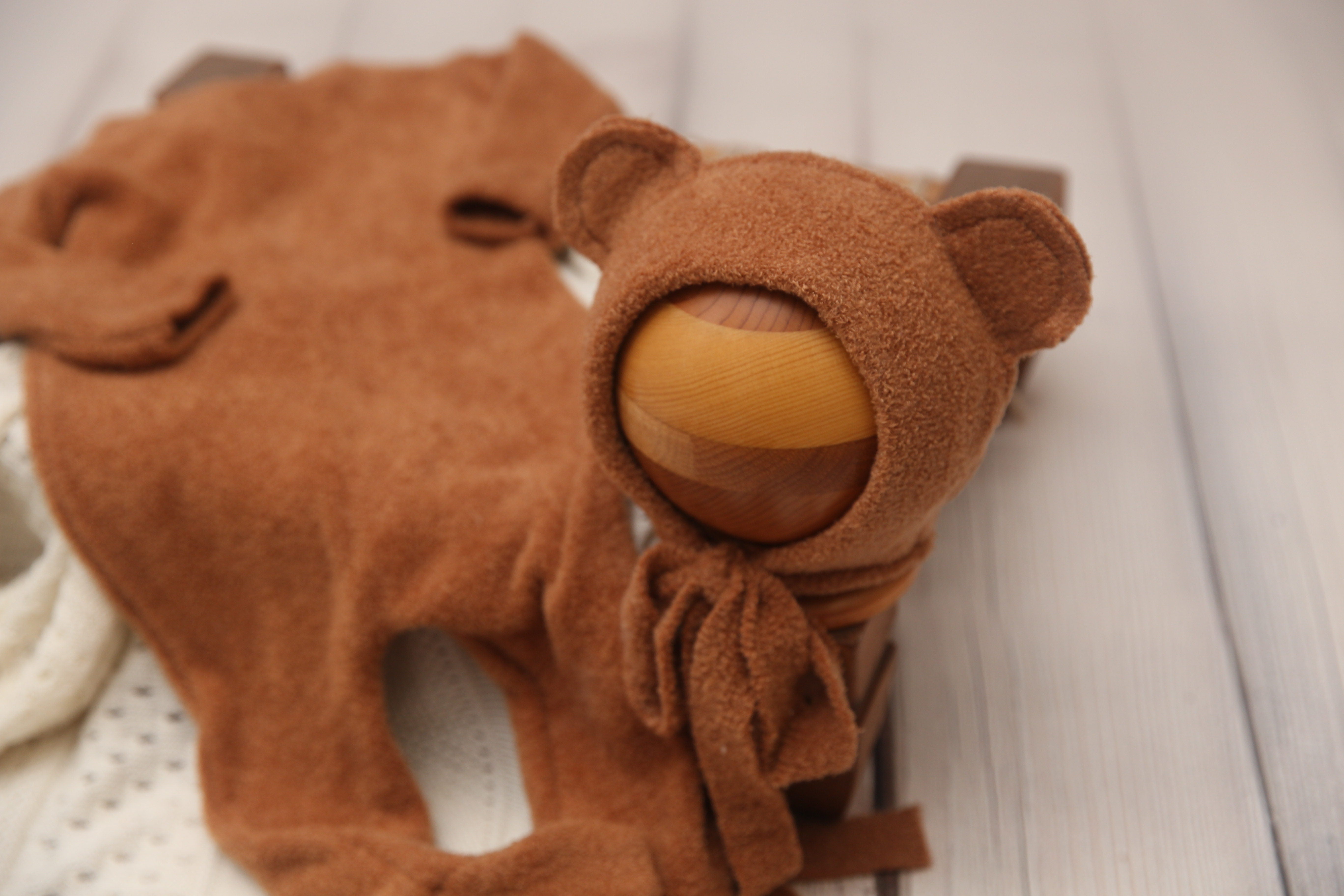 Koen Teddy Bear Footie Jammies- Newborn or Sitter (6-9m)- MADE TO ORDER