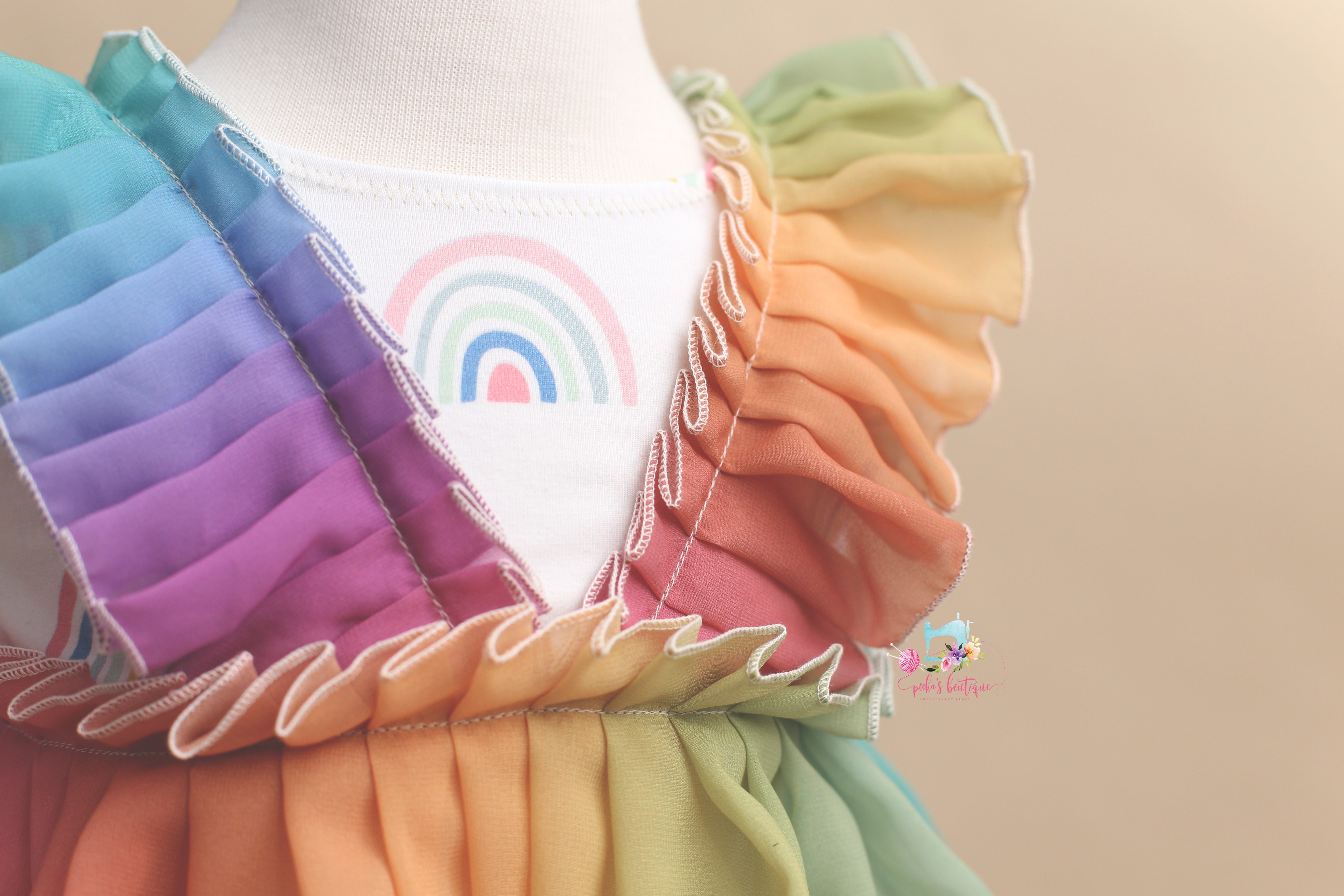 MADE TO ORDER- Kinsley Sitter (6-12 Month) Over the Rainbow Outfit