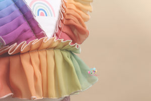 MADE TO ORDER- Kinsley Sitter (6-12 Month) Over the Rainbow Outfit