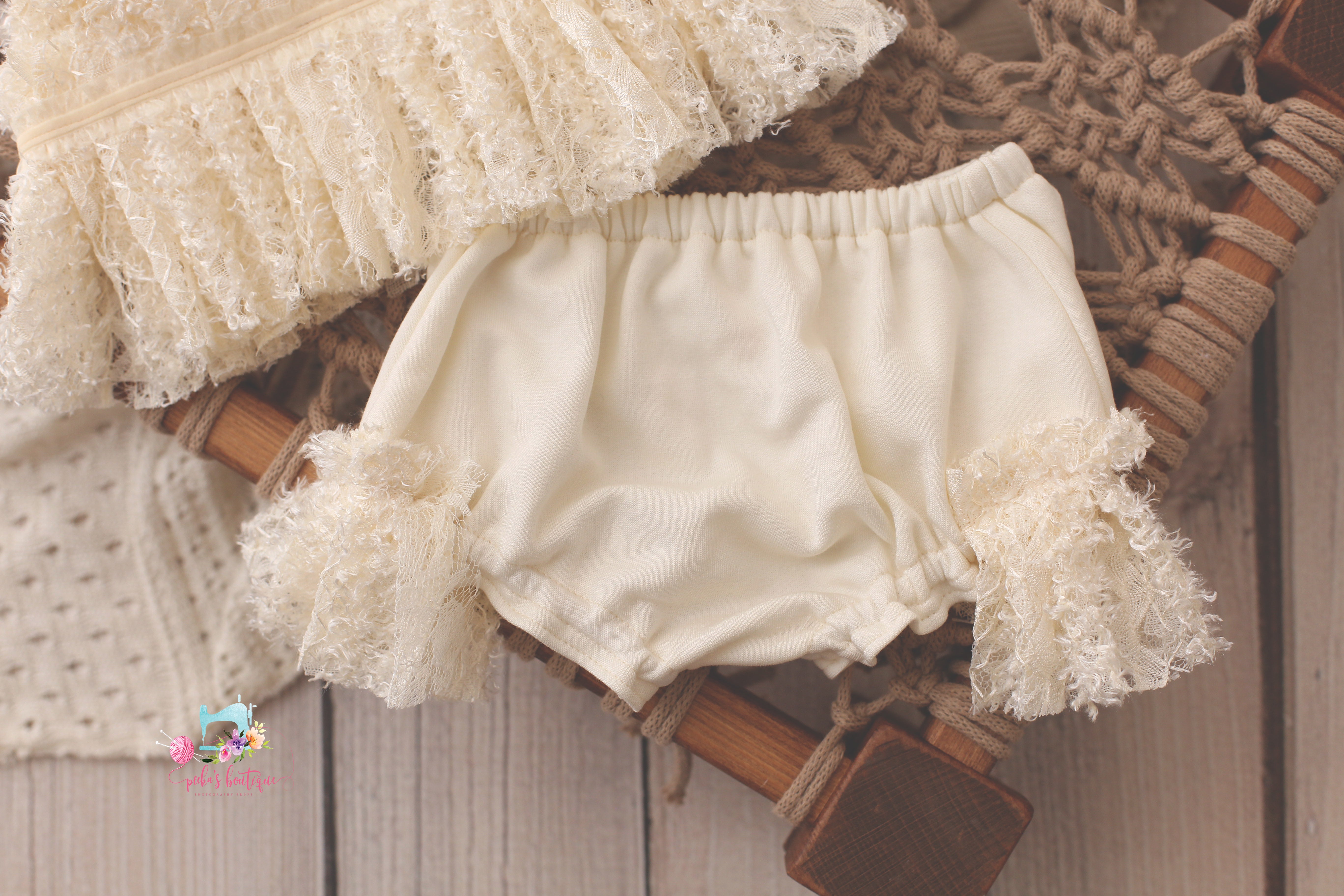 Kinsley Sitter (6-12 Month) Neutral GLITZ Outfit- MADE TO ORDER